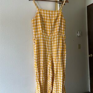 Yellow checkered jumpsuit